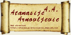Atanasije Arnovljević vizit kartica